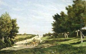 Route au soleil en Bourbonnais by Henri-Joseph Harpignies