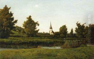 View of a Village by Henri-Joseph Harpignies