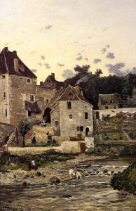 The Village of Herisson on the Banks of the Aumance by Henri-Joseph Harpignies