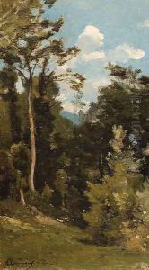 George Biussem, Fort de Fontainbleau by Henri-Joseph Harpignies