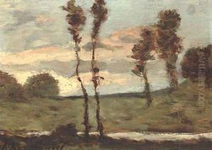 Paysage au couche de soleil by Henri-Joseph Harpignies