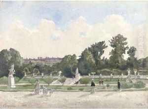 Vue du Jardin du Luxembourg, Paris by Henri-Joseph Harpignies