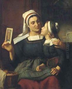 Motherly love by Emile Auguste Hublin