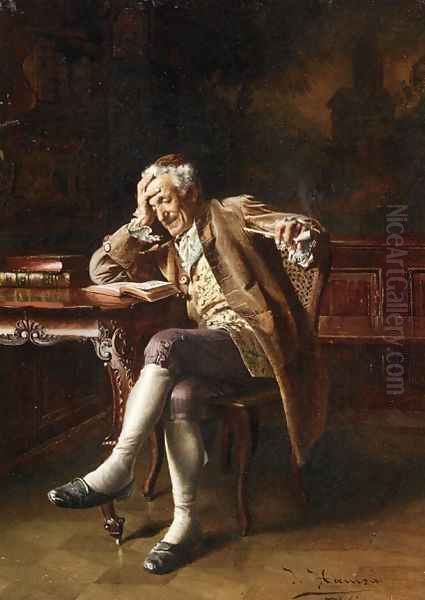 An Old Man Reading - view 1