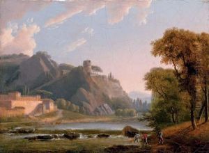 Figures Pulling In Nets In An Extensive River Landscape