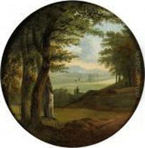 Paysage Aux Grands Arbres. by Jean-Victor Bertin