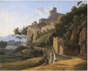 Paysage Avec Promeneur by Jean-Victor Bertin