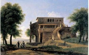 Personnages Pres D'une Villa Italienne by Jean-Victor Bertin