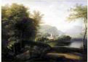 Paysage Neo-classique Traverse Par Une Riviere. by Jean-Victor Bertin