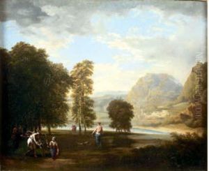 Paysage Avec Des Personnages by Jean-Victor Bertin
