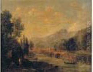 Paysage Classique A La Riviere by Jean-Victor Bertin