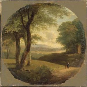 A Classical Landscape With Figures On A Path by Jean-Victor Bertin