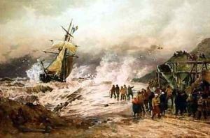 Shipwrecked at Boulogne by Thomas Bush Hardy
