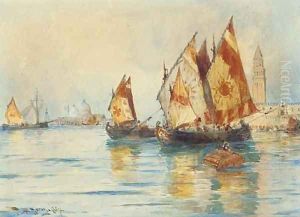 Venetian fishing craft on the Lagoon by Thomas Bush Hardy