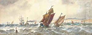 A blustery day in the Channel off Dover by Thomas Bush Hardy