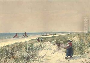 Fishwives heading for the beach to collect the day's catch at Scheveningen