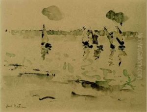 Voiliers Aquarelle Sur Papier. Signee En Bas A Gauche- 20 X 27 Cm by Abel Bertram