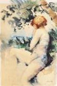 Nu Dans Le Jardin by Abel Bertram