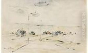 Barques Sur La Plage by Abel Bertram