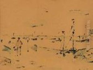 Boats In The Harbor by Abel Bertram