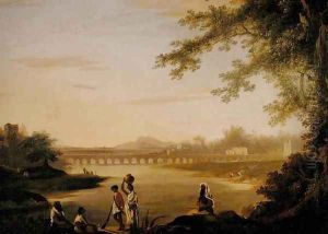 The Marmalong Bridge with a Sepoy and Natives in the Foreground