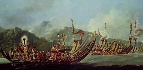 Tahitian War Canoes In 1774 James Cook Witnessed a Review of the Fleet Consisting of 160 Big War Canoes and 160 Smaller Boats the Latter Pressed into War Service - view 1