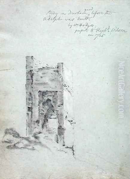 Study in Durham yard before the Adelphi was built from An Italian Sketchbook belonging to Richard Wilson - view 1