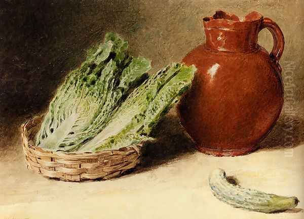 Still Life With A Jug, A Cabbage In A Basket And A Gherkin - view 1