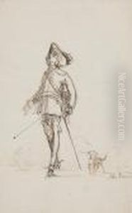 A Cavalier And His Dog by Paul Albert Besnard