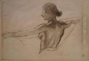 Etude De Femme Etendant Du Linge