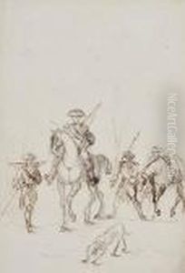 Military Men On Horseback,