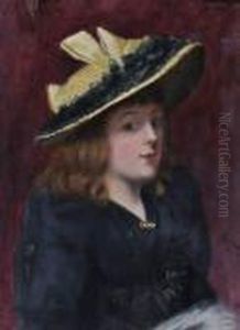Half Length Portrait Of A Girl Wearing A Bonnet