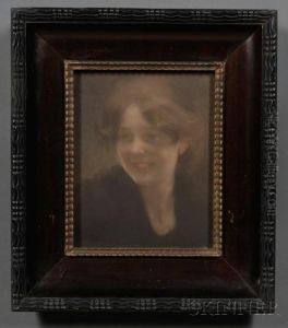 Portrait Of A Smiling Young Beauty. by Paul Albert Besnard