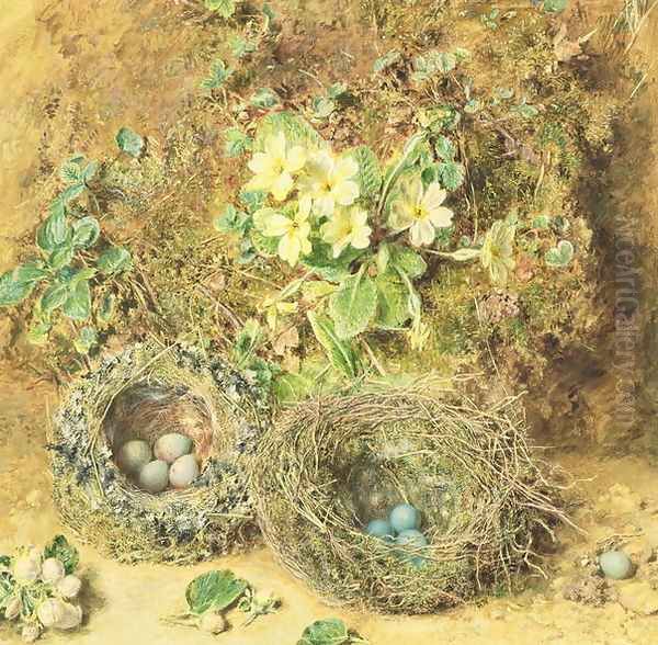 Primroses and Birds Nests by William Henry Hunt