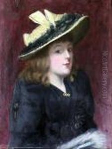 Portrait Of A Lady Wearing A Yellow Hat Portrait Of A Lady Wearing A Yellow Hat