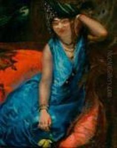 Femme Orientale En Bleu