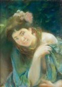 Femme Au Chale Vert by Paul Albert Besnard