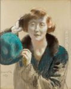 Jeune Femme Au Beret Vert by Paul Albert Besnard