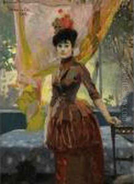 Portrait De Femme [ ; Portait Of
 A Woman ; Signed And Dated 1885 Upper Left ; Oil On Canvas] - view 1