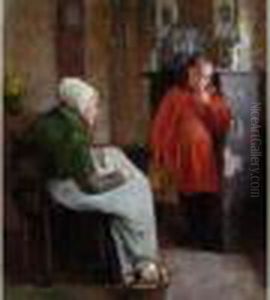 La Grand-mere Et Sa Petite Fille, Circa 1890 by Paul Albert Besnard