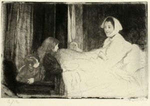 La Femme A La Pelerine; La Mere Malade (delteil 86; 90) by Paul Albert Besnard