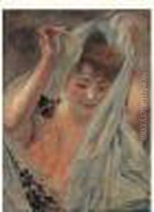 Jeune Femme Au Voile Blanc by Paul Albert Besnard