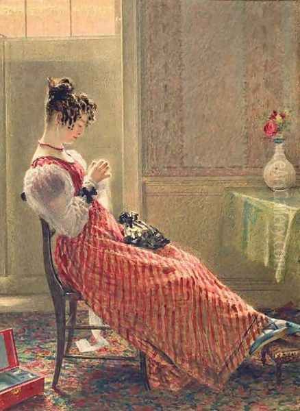 Lady Sewing - view 1