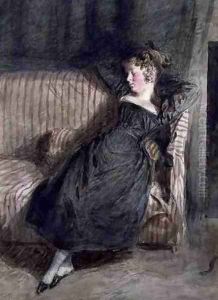 Young Girl Asleep on a Couch by William Henry Hunt