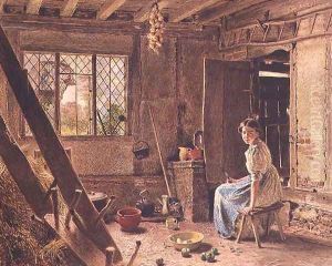 The Maid and the Magpie A Cottage Interior at Shillington Bedfordshire by William Henry Hunt