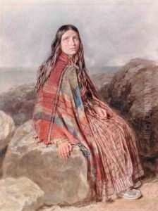 Peasant Girl seated on a Rock