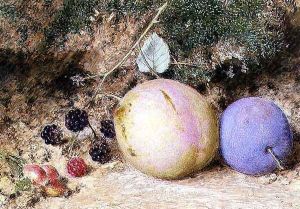 Rosehips Blackberries and Plums by William Henry Hunt