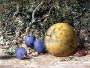 Three Grapes and an Apple by William Henry Hunt