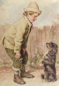 A boy with a begging dog by William Henry Hunt