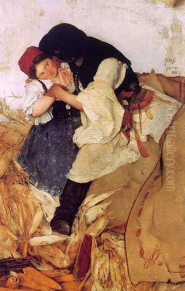 Corn Husking 1885 by Simon Hollosy